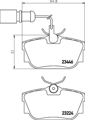 HELLA PAGID 8db355018571 -  Комплект тормозных колодок, дисковый тормоз